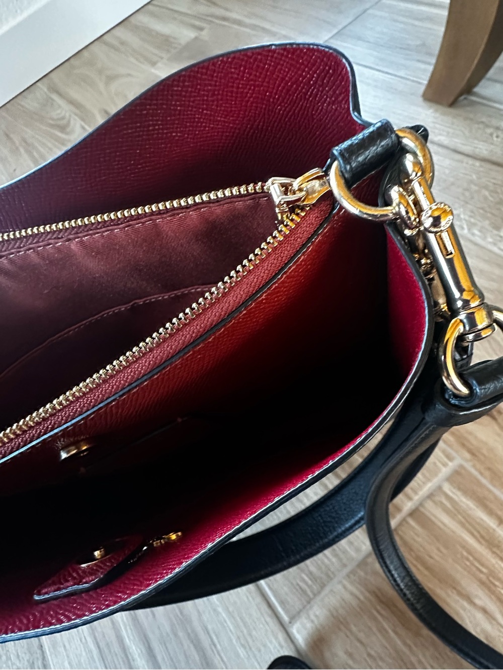 Coach Mollie Bucket Bag CA214 Black Leather Gold Hardware - Picture 6 of 9